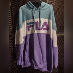 FILA Men's Big and Tall Colorblock Pullover Hoodie Size 5XL
